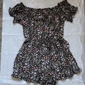 Black Floral Romper